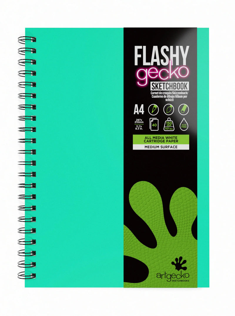 artgecko FLASHY Spiral Sketchbook A4 Mint